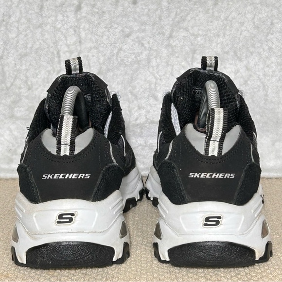 Skechers D'Lites Womens Black/White Me Time Leather/Textile Sneakers Shoes SZ 7 - Picture 4 of 11